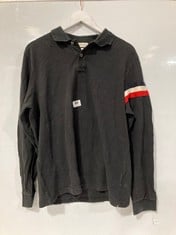 MONCLER LONG SLEEVE POLO SHIRT BLACK SIZE XXL RRP- £90