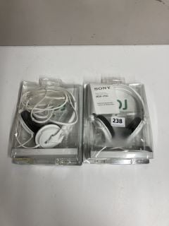 2 PAIRS OF SONY HEADPHONES