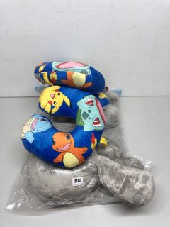 SOFT FURNISHINGS TO INCLUDE POKEMON NECK PILLOWS