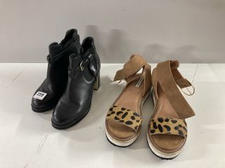 TWO PAIRS OF FOOTWEAR TO INCLUDE SPANISH BOOTS SIZE 38