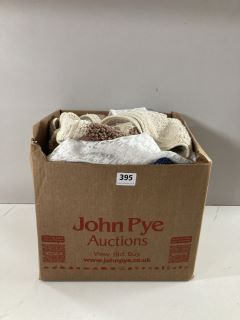 BOX OF SOFT FURNISHINGS TO INCLUDE A BATH MAT