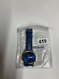 WOKAI SILVER WRISTWATCH WITH BLUE LEATHER STRAPS