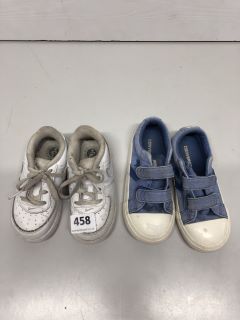 2 X CHILDREN'S SHOES INC CONVERSE VELCRO TRAINERS SIZE UK KIDS 10