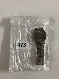 SILVER FACED WRIST WATCH