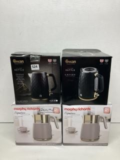 4 X SWAN ELECTRIC KETTLES