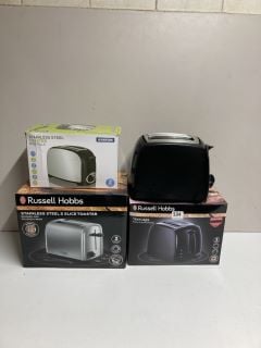 4 X TOASTERS TO INCLUDE RUSSELL HOBBS