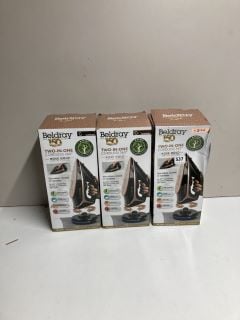 3 X BELDRAY STEAM IRONS