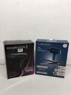 2 X HAIR DRYERS TO INCLUDE REMINGTON