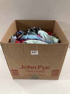 BOX OF MENS AND WOMENS ASSORTED UNSEALED CLOTHING