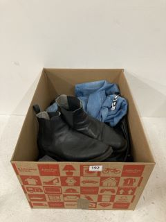 QTY OF ITEMS INC ALL SAINTS CREED LEATHER CHELSEA BOOTS SIZE: 12