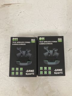 2 X TRUE WIRELESS STEREO GAMING EARBUDS +GAME SPORTS