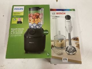 QTY OF KITCHEN ITEMS INC BOSCH HAND BLENDER