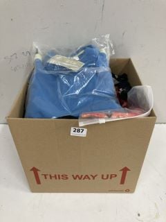 BOX OF ASSORTED CLOTHING ITEMS INC VERY SHIRT