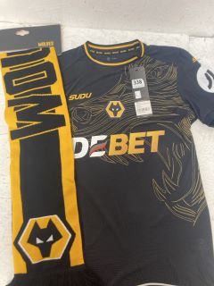 WOLVERHAMPTON WOLVES SCARF AND SHIRT