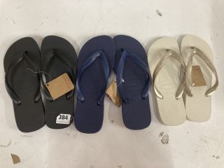 3 X PAIR OF HAVAIANAS FLIP FLOPS