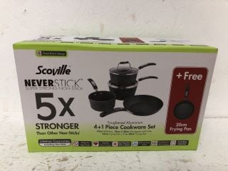 SCOVILLE NEVERSTICK SUPER STRONG NON STICK 4+1 PIECE COOKWARE SET