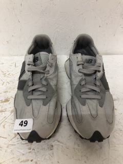 NEW BALANCE THE INTELLIGENT CHOICE 327 GREY TRAINERS SIZE : 8