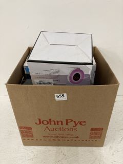 BOX OF ASSORTED ITEMS INC STAYWARM 2000W FAN HEATER