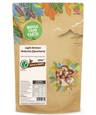 QTY OF ITEMS TO INCLUDE 10X ASSORTED WHOLE EARTH FOOD TO INCLUDE WHOLEFOOD EARTH LIGHT BROKEN WALNUTS (QUARTERS) 250 G | GMO FREE | NATURAL | HIGH FIBRE, WHOLEFOOD EARTH YELLOW SPLIT PEAS 2 KG | GMO