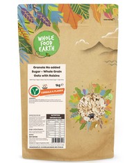 QTY OF ITEMS TO INCLUDE 10X ASSORTED WHOLE EARTH FOOD TO INCLUDE WHOLEFOOD EARTH GRANOLA NO ADDED SUGAR - WHOLE GRAIN OATS WITH RAISINS 1 KG | GMO FREE | DAIRY FREE | NO ADDED SUGAR* | HIGH FIBRE, WH