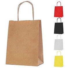 15 X NATIONWIDEPAPER 25 SMALL BROWN PAPER BAGS, PARTY BAGS, GIFT BAG DIY AND SWEET BAGS WITH TWIST HANDLES (18X9X22CM).