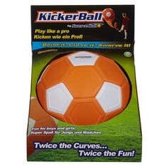 ASSORTED TOYS TO INCLUDE STAY ACTIVE KICKERBALL BY SWERVE BALL FOOTBALL TOY SIZE 4 AERODYNAMIC PANELS FOR SWERVE TRICKS, INDOOR & OUTDOOR, AS SEEN ON TV, UNISEX, ORANGE WHITE.