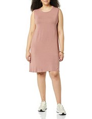 QTY OF ITEMS TO INCLUDE ASSORTED WOMEN’S CLOTHING TO INCLUDE AMAZON ESSENTIALS WOMEN'S JERSEY RELAXED-FIT MUSCLE-SLEEVE SWING DRESS (PREVIOUSLY DAILY RITUAL), MAUVE, M, CORE 10 WOMEN'S SECOND SKIN 24