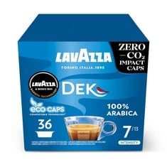 QTY OF ITEMS TO INCLUDE ASSORTED COFFEE TO INCLUDE LAVAZZA, A MODO MIO DEK CREMOSO COFFEE CAPSULES, DECAFFEINATED COFFEE PODS ESPRESSO, 100% ARABICA, FULL AND BALANCED TASTE, INTENSITY 7/10, MEDIUM R