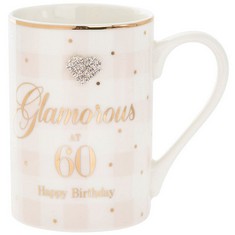 QTY OF ITEMS TO INCLUDE APPROX X50 ASSORTED ITEMS TO INCLUDE MAD DOTS GLAMOROUS AT 60 HAPPY BIRTHDAY MUG COLLECTION, AMSCAN 9913038 RWB GB FLAG PAPER TABLECOVER (6PCS, 1.2M X 1.8M).