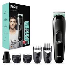 QTY OF ITEMS TO INCLUDE ASSORTED ITEMS TO INCLUDE BRAUN 6-IN-1 ALL-IN-ONE SERIES 3, MALE GROOMING KIT WITH BEARD TRIMMER, HAIR CLIPPERS & PRECISION TRIMMER, 5 ATTACHMENTS, GIFTS FOR MEN, UK 2 PIN PLU