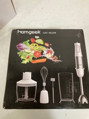 ASSORTED HOME APPLIANCES TO INCLUDE HAND BLENDER.