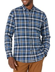 QTY OF ITEMS TO INCLUDE X26 ASSORTED CLOTHING TO INCLUDE AMAZON ESSENTIALS MEN'S LONG-SLEEVE FLANNEL SHIRT (AVAILABLE IN BIG & TALL), BLUE WHITE PLAID, XS, AMAZON ESSENTIALS MEN'S QUARTER-ZIP POLAR F