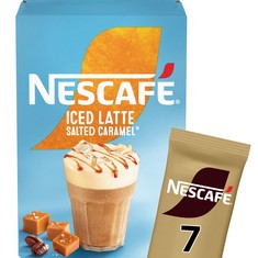 51 X NESCAFÉ ICED LATTE SALTED CARAMEL INSTANT COFFEE 7 X 14.5G SACHETS, 100% RESPONSIBLY SOURCED COFFEE (PACK OF 1).