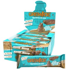 28 X GRENADE HIGH PROTEIN, LOW SUGAR BAR - CHOCOLATE CHIP SALTED CARAMEL, 12 X 60 G.