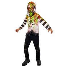 9 X RUBIE'S 1000228L000 TOXIC KIDS FANCY DRESS, BOYS, MULTICOLOUR, 8-10 YEARS.