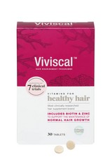 6 X VIVISCAL HAIR SUPPLEMENT FOR WOMEN, BIOTIN & ZINC TABLETS, NATURAL INGREDIENTS WITH RICH MARINE PROTEIN COMPLEX AMINOMAR C, CONTRIBUTES TO HEALTHY HAIR GROWTH, PACK OF 30, 2 WEEK SUPPLY.