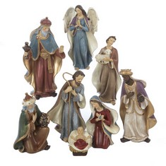 QTY OF ITEMS TO INCLUDE APPROX 15X ASSORTED ITEMS TO INCLUDE KURT ADLER RESIN NATIVITY FIGURINE SET, 6.25-INCH, SET OF 8, FINISH SPECIAL SALT, 1.2 KG (PACKAGE MAY VARY).