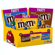 20 X M&M'S VARIETY CHOCOLATE PARTY BULK BOX, CHOCOLATE GIFT, (CHOCOLATE, PEANUT AND CRISPY), 2.85KG.