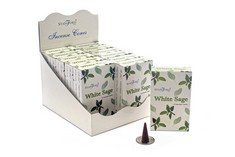 10 X STAMFORD WHITE SAGE INCENSE CONES-12 PACKS X 15 CONES, BAMBOO, 7X15X23 CM.