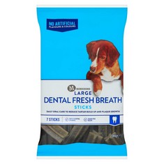 QTY OF ITEMS TO INCLUDE APPROX 20X ASSORTED PET FOOD TO INCLUDE MORRISONS LARGE DENTAL FRESH BREATH STICKS, PACK OF 7, LILY'S KITCHEN MADE WITH NATURAL INGREDIENTS TRAINING TREATS WITH CHEESE & APPLE