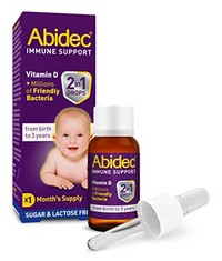 QTY OF ITEMS TO INCLUDE ASSORTED ITEMS FOR BABY’S TO INCLUDE ABIDEC IMMUNE SUPPORT 2-IN-1 DROPS, 7.5ML, ZAPPI CO CHILDREN'S SOFT CUDDLY PLUSH TOY ANIMAL - PERFECT PERFECT SOFT SNUGGLY PLAYTIME COMPAN