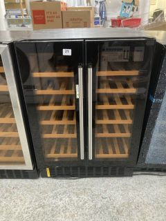 VICEROY FREESTANDING DUAL DOOR UNDER COUNTER WINE COOLER MODEL: WRWC60DBKED