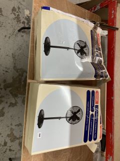 2X LOGIK 16" GUN METAL PEDESTAL FAN