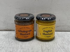 QTY OF ASSORTED LIQUIDS TO INCLUDE ENGLISH MUSTARD 185G TO INCLUDE WHOLEGRAIN MUSTARD 185G - BBE: 12/2024 (COLLECTION ONLY)