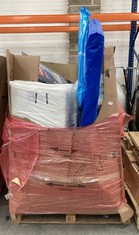 PALLET OF ASSORTED ITEMS TO INCLUDE APPROX 70CM FOAM COT MATTRESS