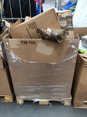 PALLET OF ASSORTED ITEMS TO INCLUDE MESH BACK CHAIR FOLDING ARMS IN BLACK