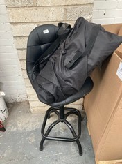 BLACK FAUX LEATHER CHAIR TO INCLUDE BLACK FABRIC CARRYING BAG