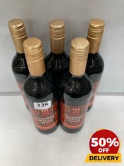 5 X BOTTLES OF BAYWOOD GINGERBREAD MULLED WINE - 5% VOL - 75CL