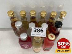 13 X MINI BOTTLES OF SPIRITS TO INCLUDE RON RUMBERO CUBAN RUM 40ML