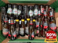 24 X BOTTLES OF ASSORTED LAGER/BEER TO INCLUDE ESTRELLA GALICIA 330ML